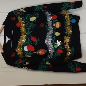 🌲No Boundaries Ugly Christmas Sweater; XL 15-17, Color: Black